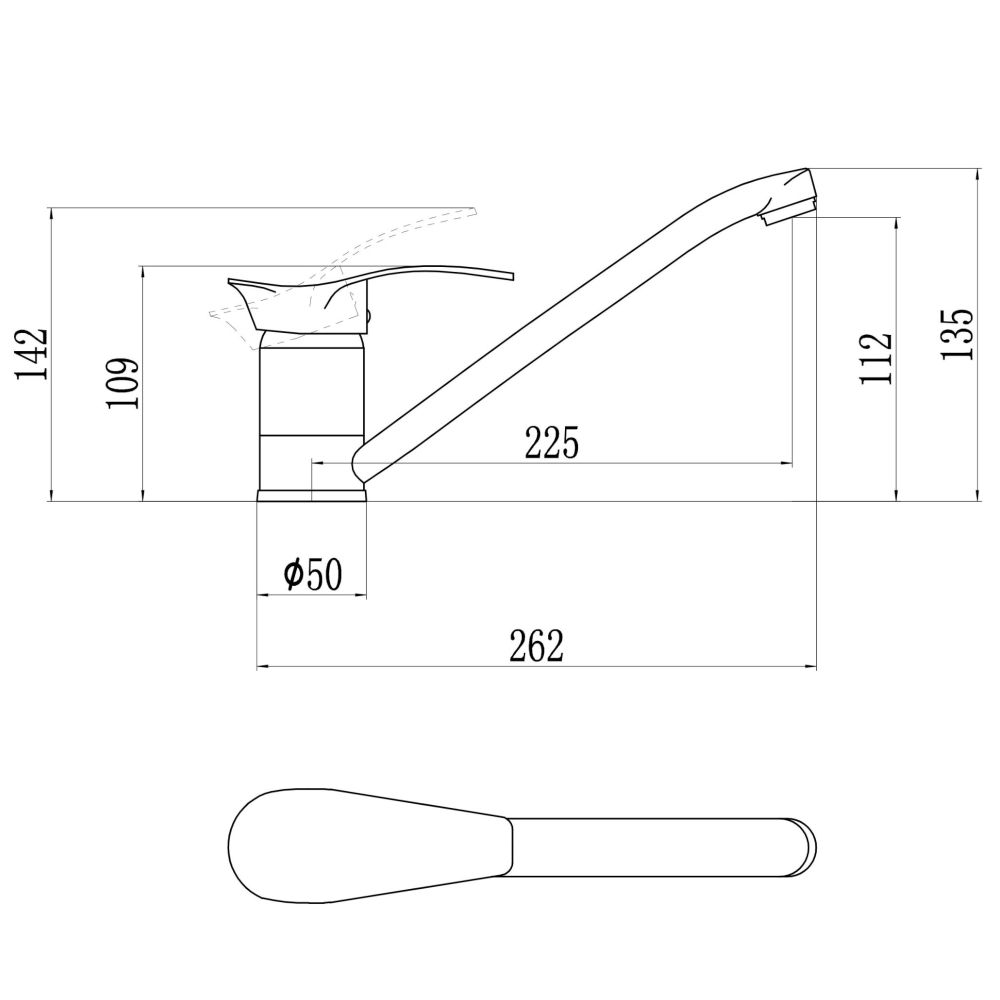 Смеситель для кухни Savol S-T4906-1, хром