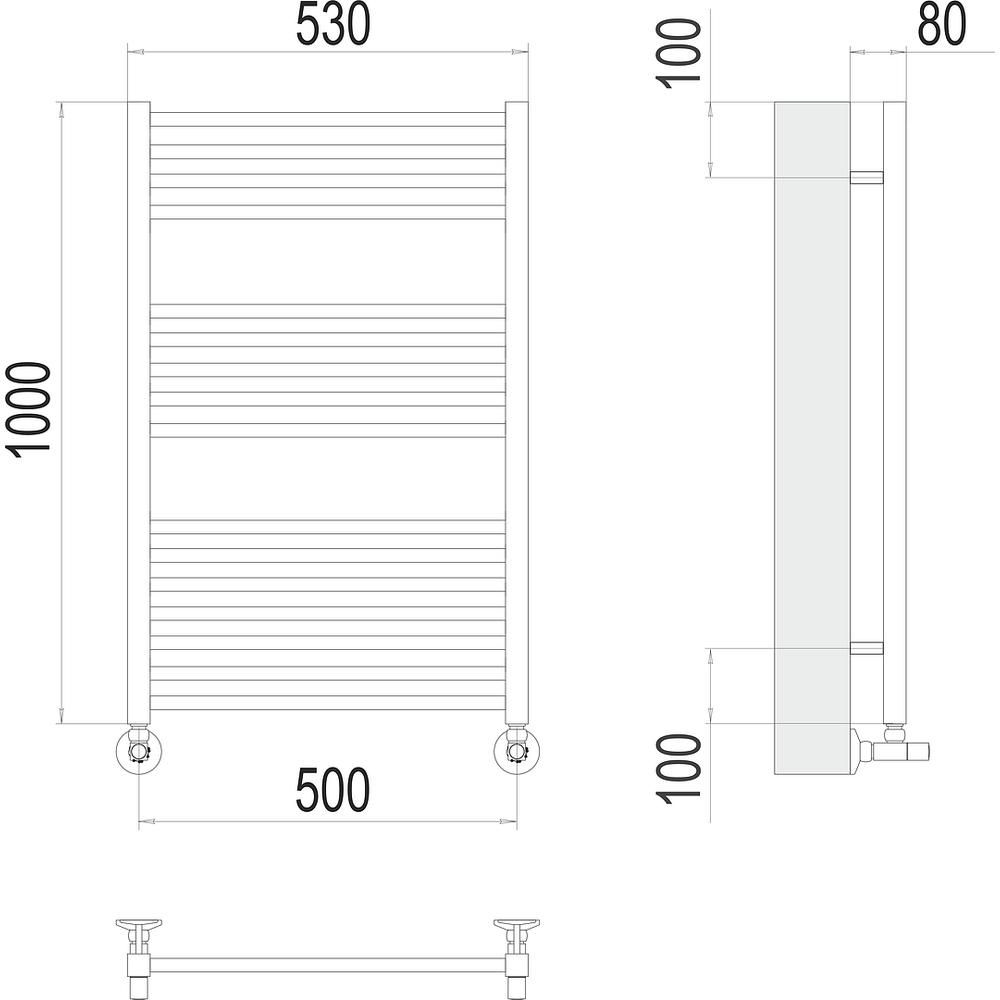 Полотенцесушитель водяной Terminus Ватикан П16 50х100