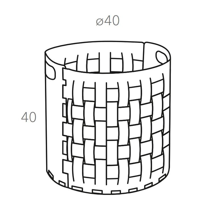 ADJ Круглая корзина Bottega, D40xH40 см., цвет: белый/панна котта