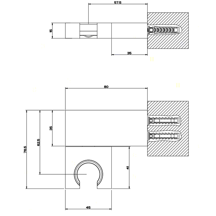 Gessi Rettangolo Держатель поворотный для душевой лейки, цвет: хром