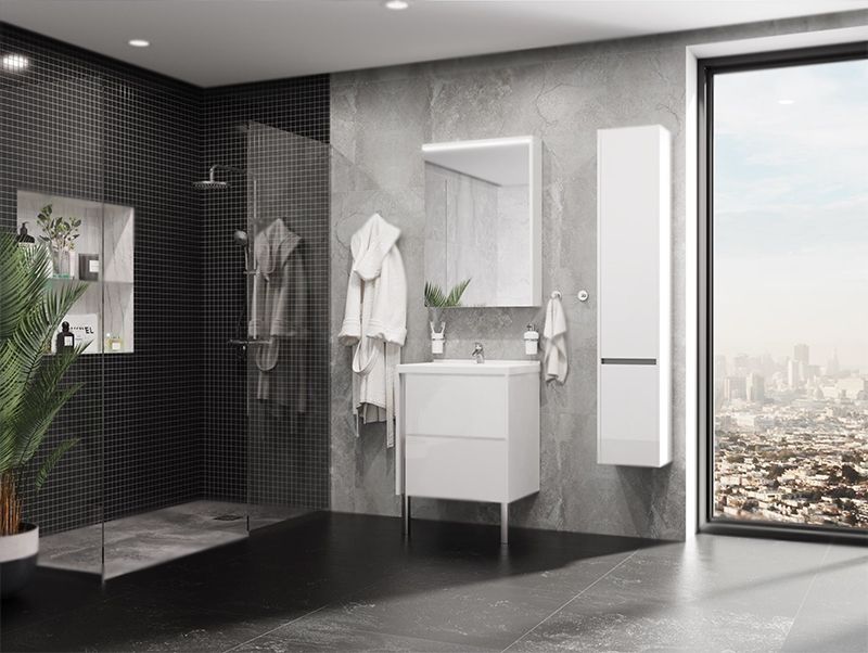 Шкаф пенал Акватон Стоун 30 подвесной 1A228403SXC80 Грецкий орех