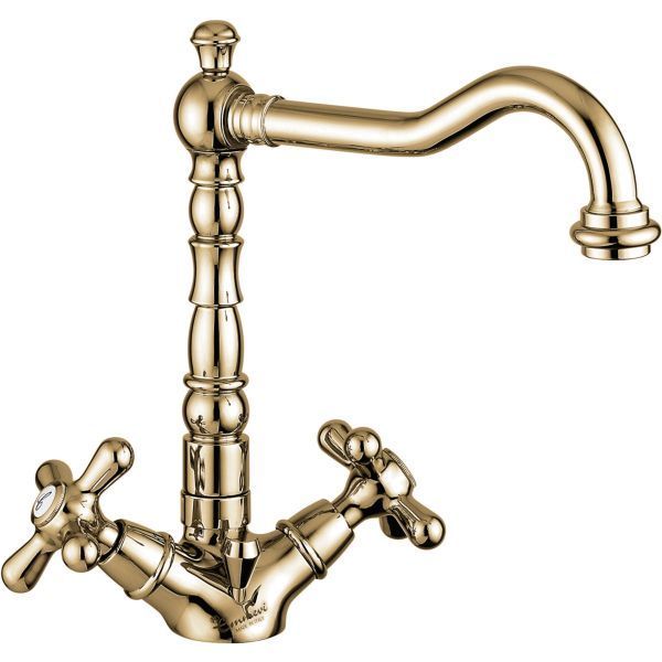 Emmevi Deco Old, двухвентильный смеситель для раковины (излив 19 см), с донным клапаном, цвет бронза