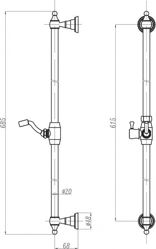 Душевая штанга CEZARES CZR-C-SDC1 Душевая штанга CEZARES CZR-C-SDC1