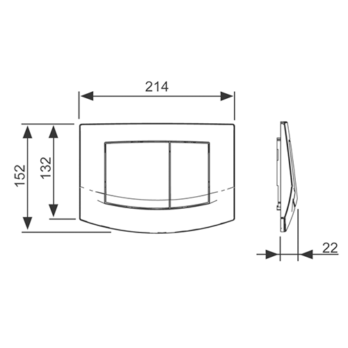 TECEambia, 2 клав., хром мат.