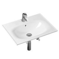 Комплект 4 в 1 Lavinia Boho Bathroom Sink 21510435, врезная фарфоровая раковина 60 см, смеситель с донным клапаном, латунный сифон, угловые вентили 2 шт.