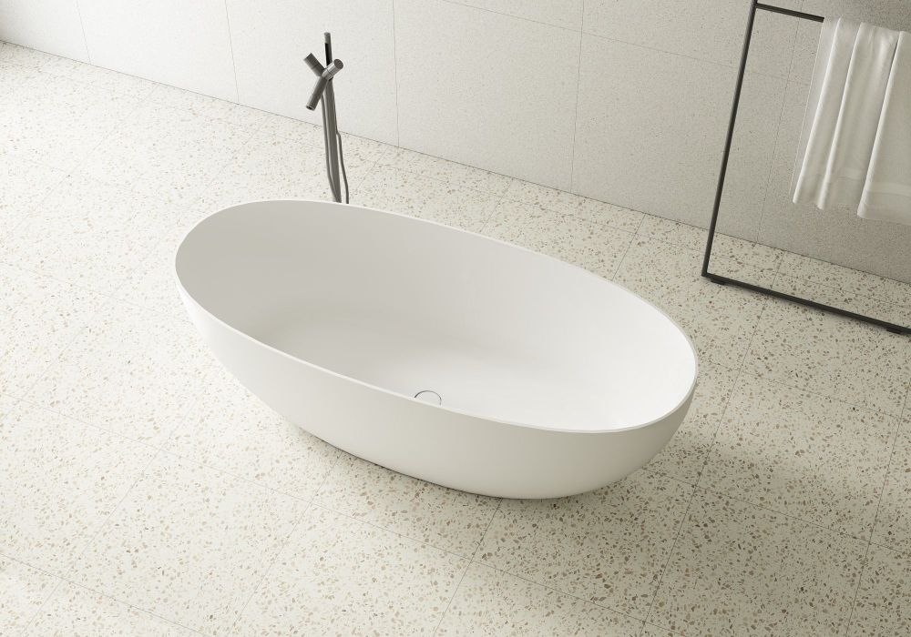 Zenon Lago, овальная ванна из искусственного камня Solid Surface, 170x75xh58 см, цвет белый матовый, артикул 4000.000.000.000.39670