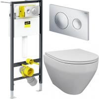 Комплект унитаза AM.PM Spirit FlashClean C701700WH+C707857WH с инсталляцией Viega Prevista Dry 792855 с сиденьем Микролифт и клавишей смыва Хром Комплект унитаза AM.PM Spirit FlashClean C701700WH+C707857WH с инсталляцией Viega Prevista Dry 792855 с сиденьем Микролифт и клавишей смыва Хром