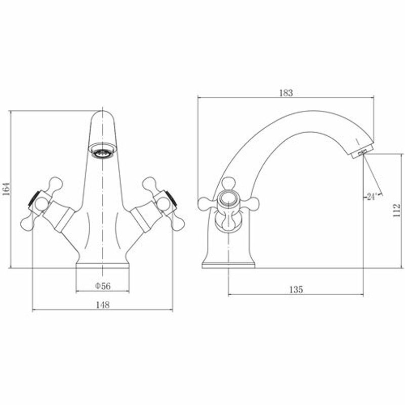 Смеситель для раковины FASHUN A1019, хром