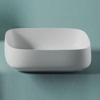 Artceram COGNAC Раковина накладная, Quadro 56x41хh15,5см, без отв под смеситель, без перелива, цвет: белый матовый