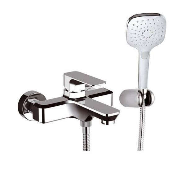 Daniel Tiara, однорычажный смеситель для ванны (излив 17,4 см), c набором для душа, цвет золото