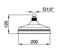 Верхний душ CEZARES CZR-U-SP8 диаметр 20 см, 30 см