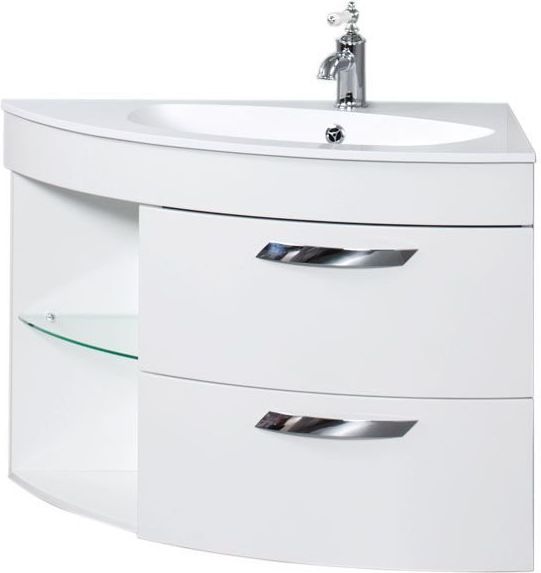 Тумба с раковиной De Aqua Трио Люкс 80 R белый Тумба с раковиной De Aqua Трио Люкс 80 R белый