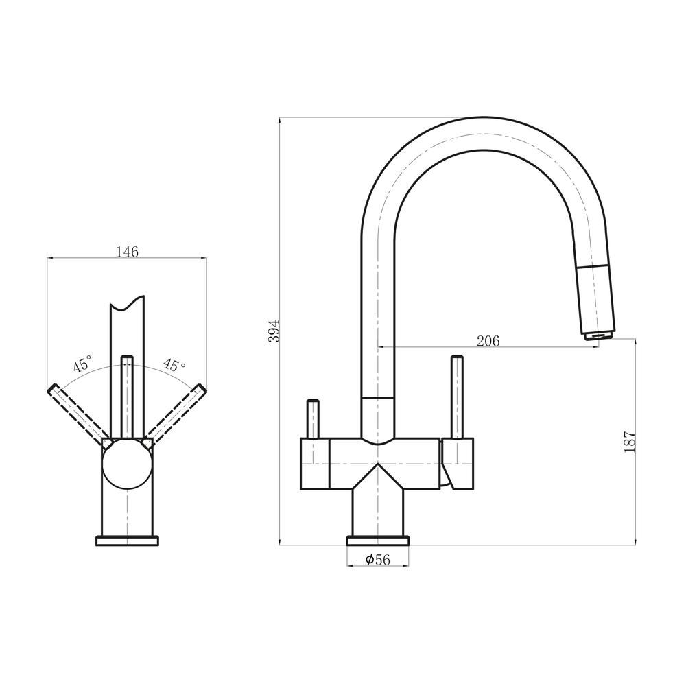 Смеситель для кухни с подключением фильтра Florentina МАЭСТРО 337.03Н.2123.201, жасмин