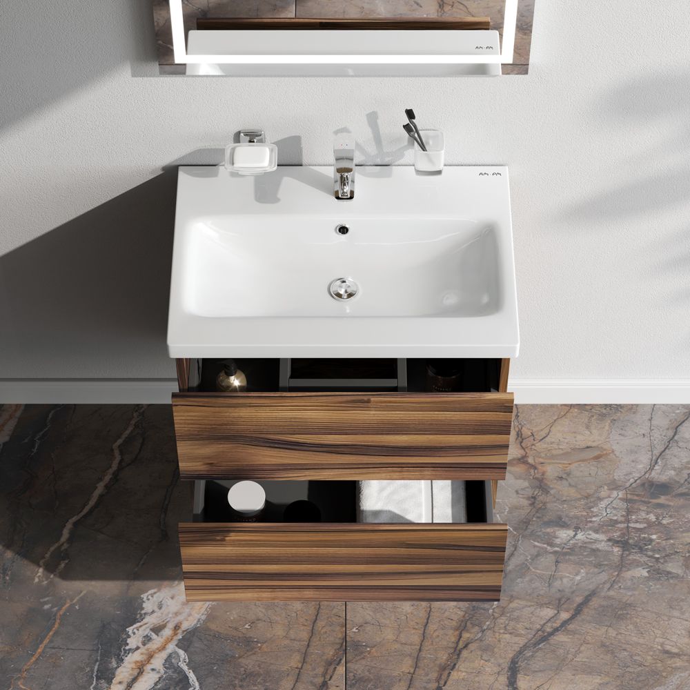 M90FHX0602HF Gem, База под раковину, подвесная, 60 см, 2 ящика, цвет: орех M90FHX0602HF Gem, База под раковину, подвесная, 60 см, 2 ящика, цвет: орех