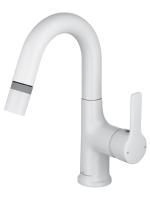 Смеситель для раковины с выдвижным изливом WONZON & WOGHAND, Белый матовый (WW-FE01L212-MW)