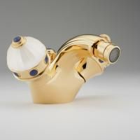 THG CHEVERNY LAPIS LAZULI Смеситель для биде на 1 отверстие, с донным клапаном, вставки лазурит, цвет полированное золото