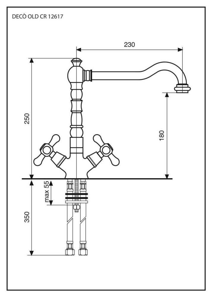 Emmevi Deco Old, смеситель для кухни, цвет хром-золото