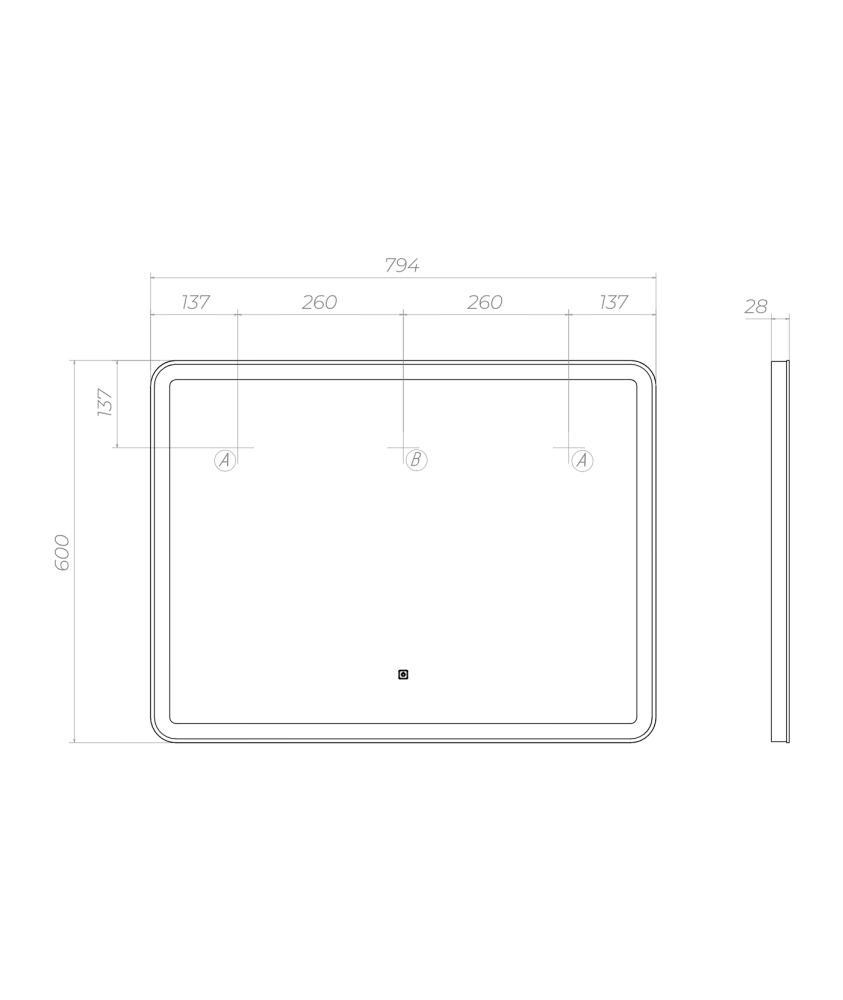 Зеркало VIGO Flam z.FLA.80.CLASSIC, 79,4 см, артикул z.FLA.80.CLASSIC