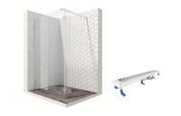 Душевая перегородка Ambassador Walk-in 15031105-ST10, свободный вход, линейный трап,90х25 Душевая перегородка Ambassador Walk-in 15031105-ST10, свободный вход, линейный трап,90х25