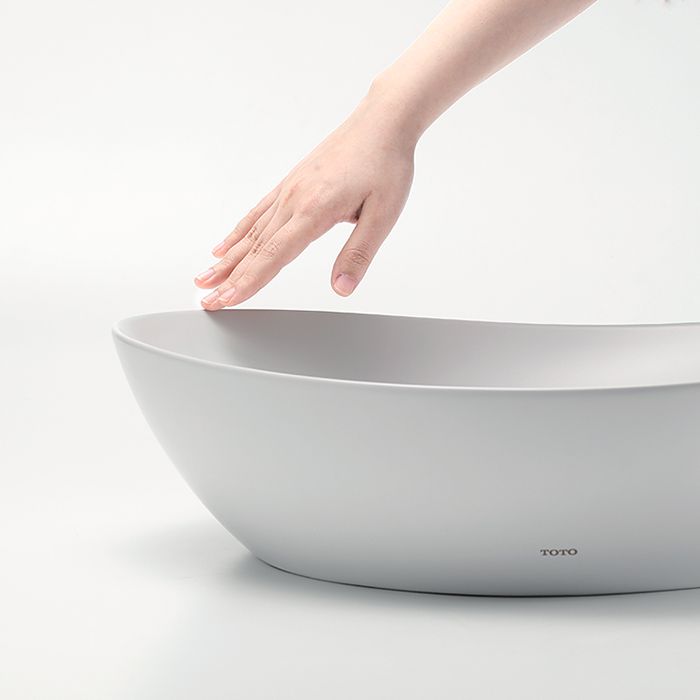 TOTO TA Раковина полувстраиваемая с эмалью CLEAN MATTE 460x420x177(130)мм, без отв-я под смеситель, с переливомt, цвет: белый матовый