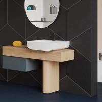 AZZURRA LEUCA Раковина накладная 60х45х14 см, без отв. под смеситель, цвет белый