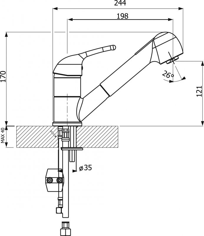 Смеситель для кухни Florentina Сигма 33.25L.2210 Шампань