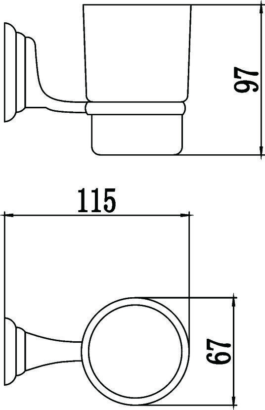 Стакан для ванной комнаты Savol S-003158, хром, артикул S-003158