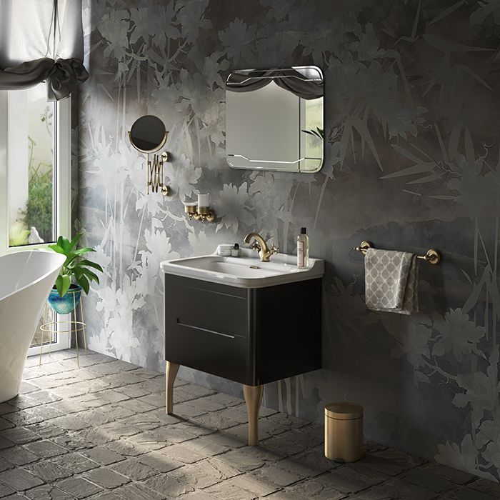 Kerasan Waldorf Раковина керамическая 80х55см, c 1 отверстием под смеситель, белая, цвет заглушки - хром