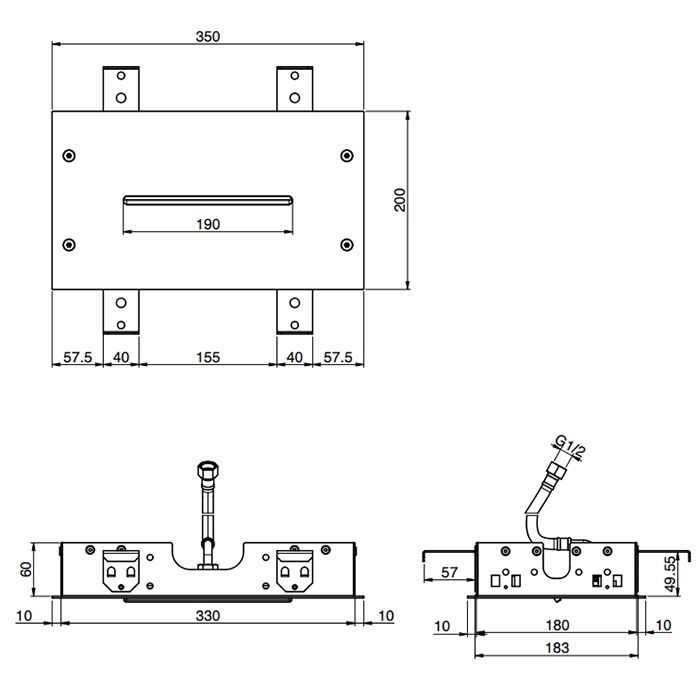Fima Carlo Frattini Soffioni Верхний душ 35х20см., потолочный, цвет: чёрный матовый