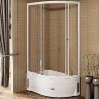 Душевой уголок Radomir 120x80 L 1-03-1-1-0-0090 с поддоном профиль Белый стекло прозрачное