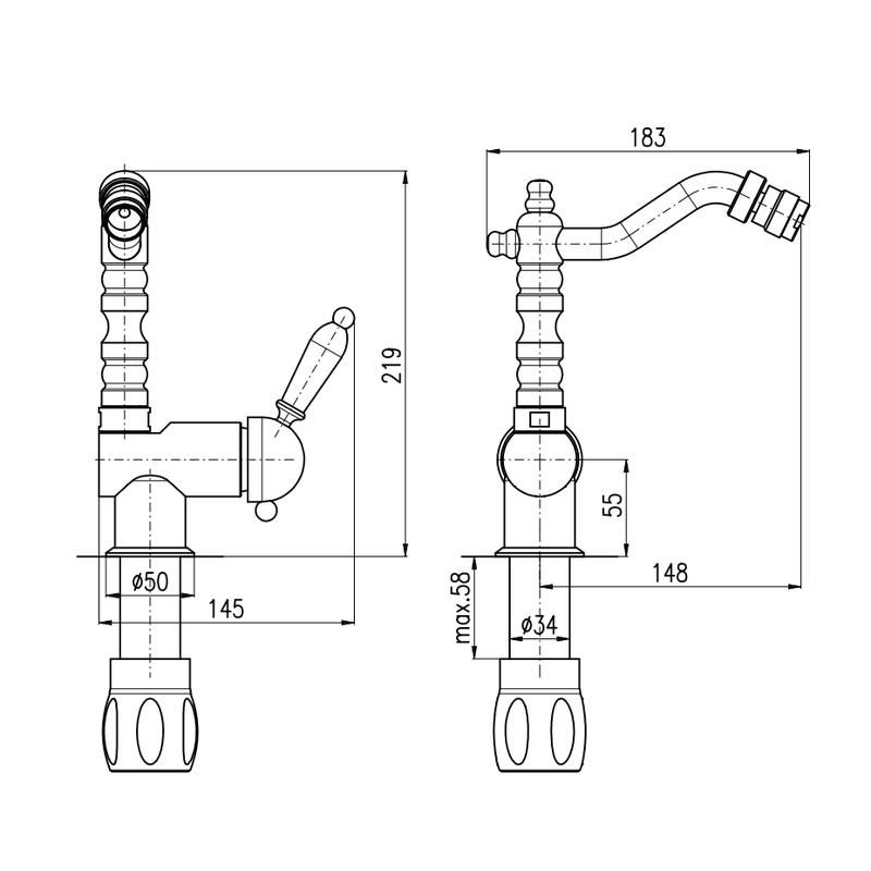 Смеситель для биде Rav Slezak LABE L508.5/9, хром