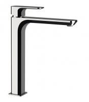 Daniel Tiara, высокий однорычажный смеситель для раковины с донным клапаном click-clack, цвет матовый зачищенный никель