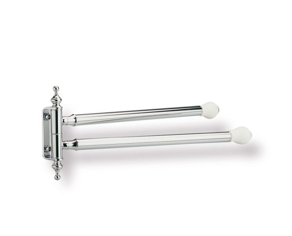 Stil Haus Nemi, полотенцедержатель двойной поворотный, цвет хром - белая керамика