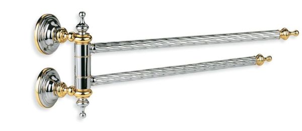 Stil Haus Giunone, полотенцедержатель двойной поворотный, цвет хром - золото