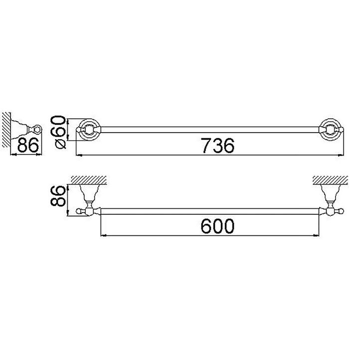 CISAL Arcana Полотенцедержатель 60см, цвет хром CISAL Arcana Полотенцедержатель 60см, цвет хром