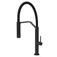 Fima Carlo Frattini Kitchen Смеситель для кухни, на 1 отв., Flexi, цвет: чёрный матовый