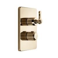 GESSI VENTI20 Смеситель встраиваемый, термостатический, с запорным вентилем, внешняя часть, цвет Warm Bronze PVD