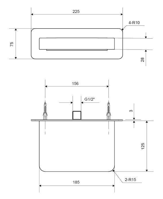 Излив настенный EXCELLENT Krotos AREX.8025BL (черный мат)