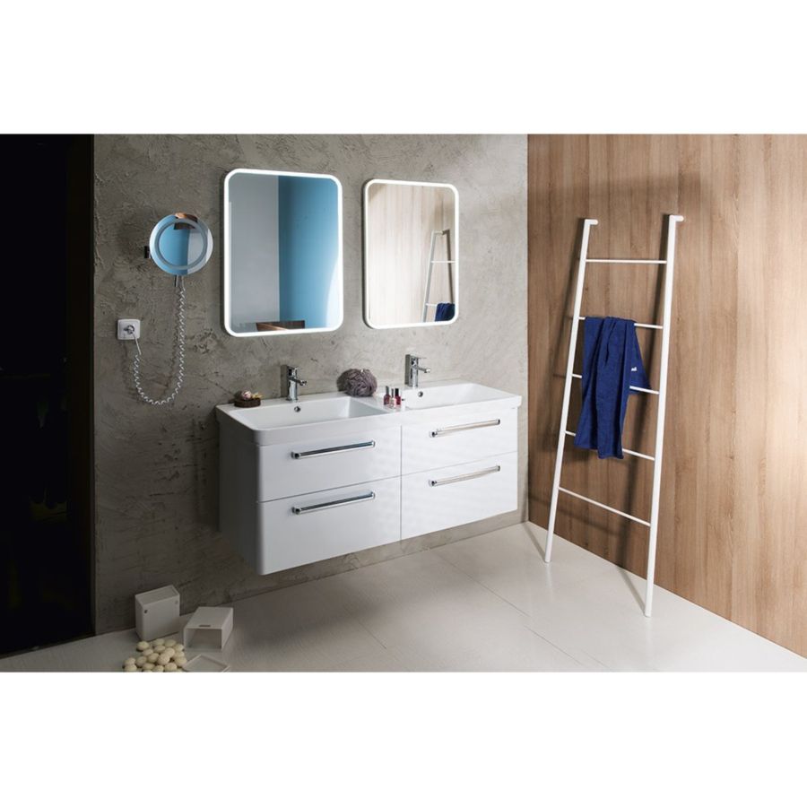 Декоративная лесенка SEGA для интерьера, стальная, 550x1700x70 мм, белый матовый, Sapho