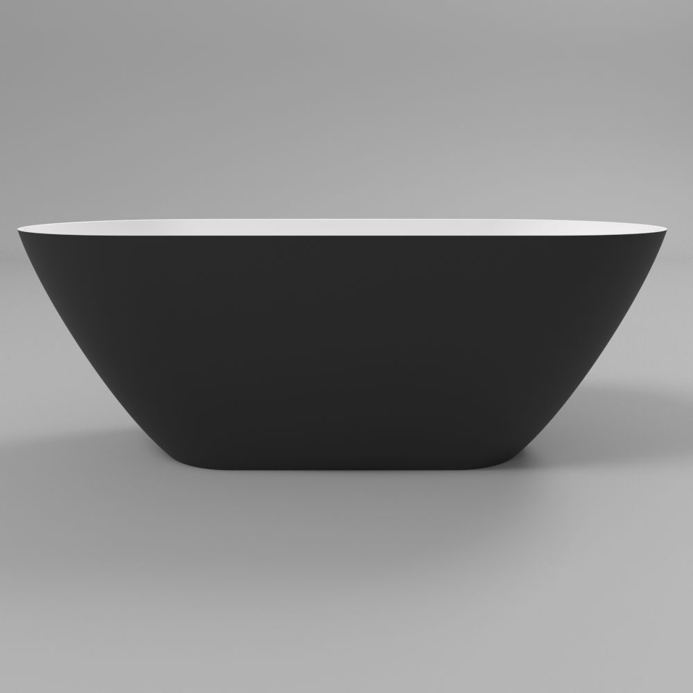 Ванна WHITECROSS Coral X 170x77 (черный/белый мат) иск. камень