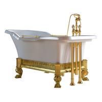 IMPERO AFFUSTO M Ванна 180x87хH83.5 см. бел, лафет "меандр" золото, слив/перелив золото