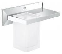 Стакан для зубных щеток с держателем и полочкой GROHE Allure Brilliant, хром (40503000) Стакан для зубных щеток с держателем и полочкой GROHE Allure Brilliant, хром (40503000)