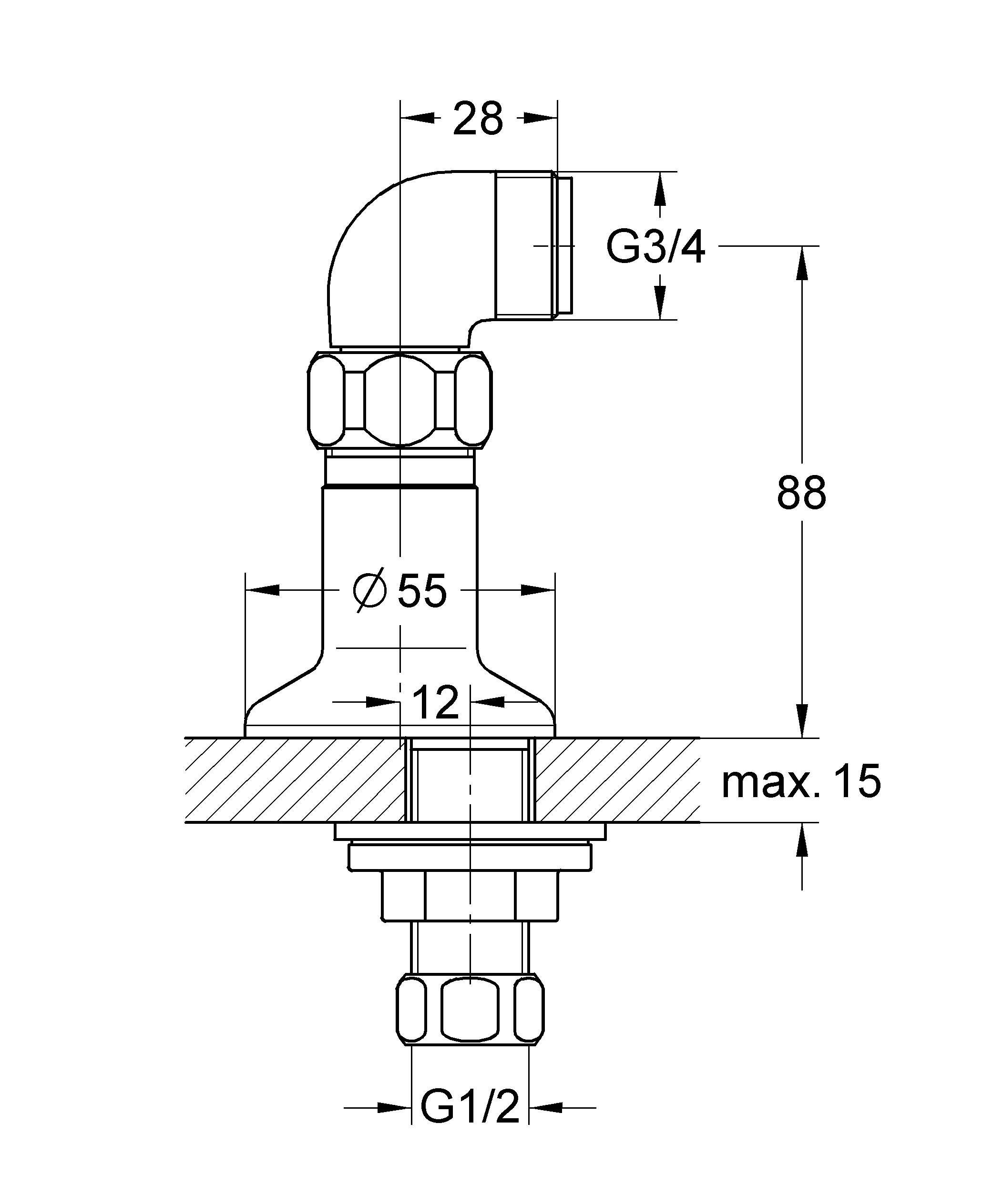Крепеж для вертикального монтажа смесителей GROHE, хром (12041000)