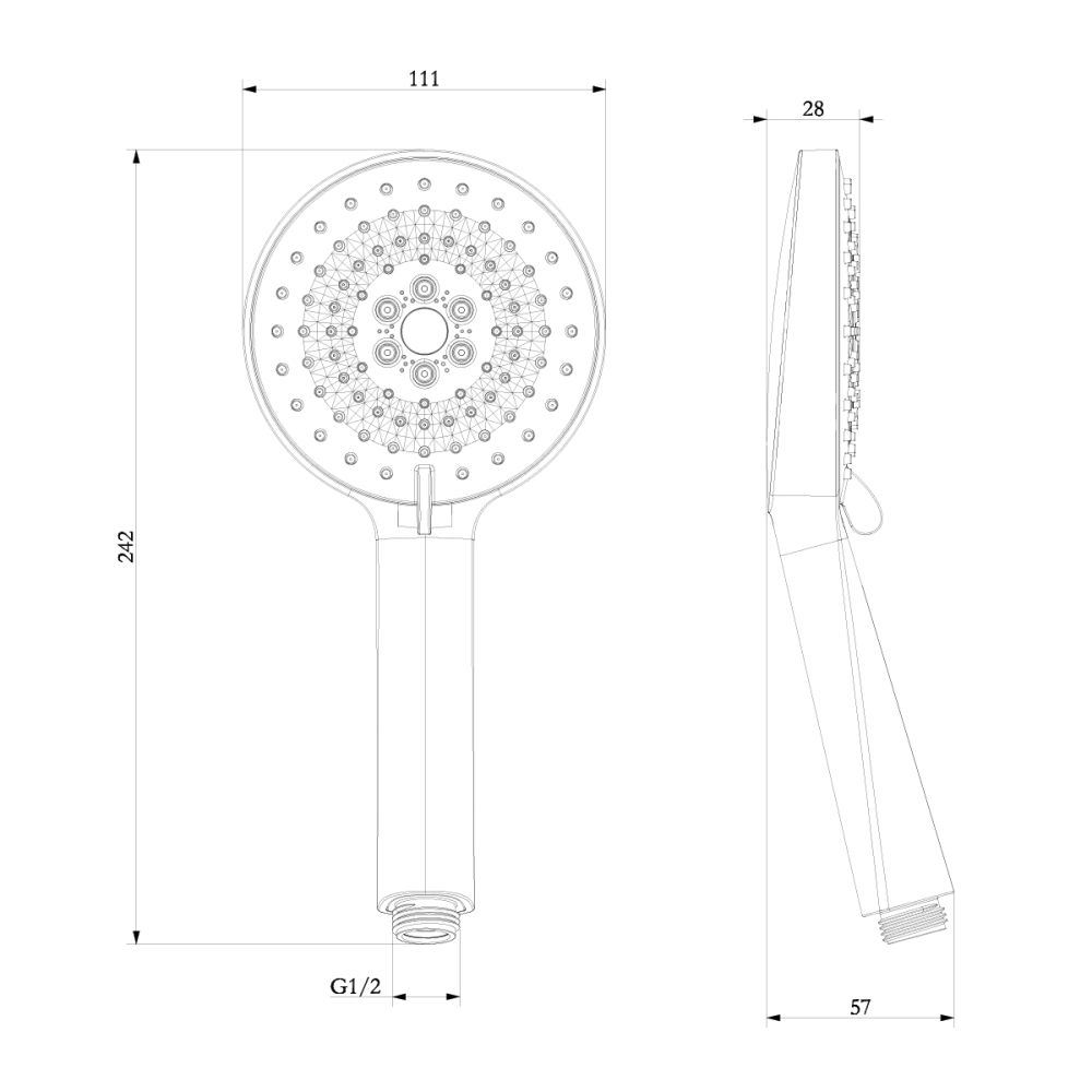 Лейка Lemark душевая 3-функциональная (LM8127C), артикул LM8127C