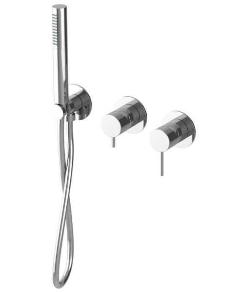 Oioli Micro, встр. в стену смеситель для ванны, с набором для душа и без излива и вн/ч OIPIVA35006B, цвет брашированное золото