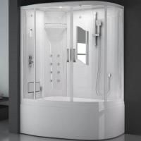 Душевой бокс SSWW WU103B L 150x100 c гидромассажем профиль Белый задняя стенка Белая