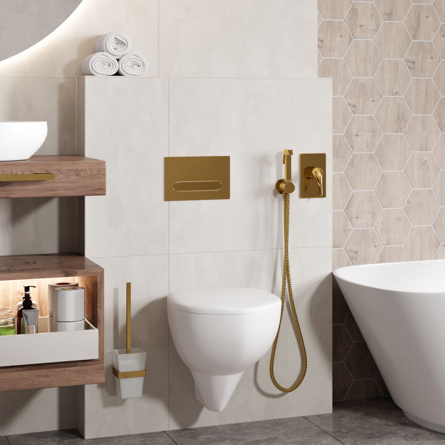 A71097 Встраиваемый комплект для биде со шлангом 150 см