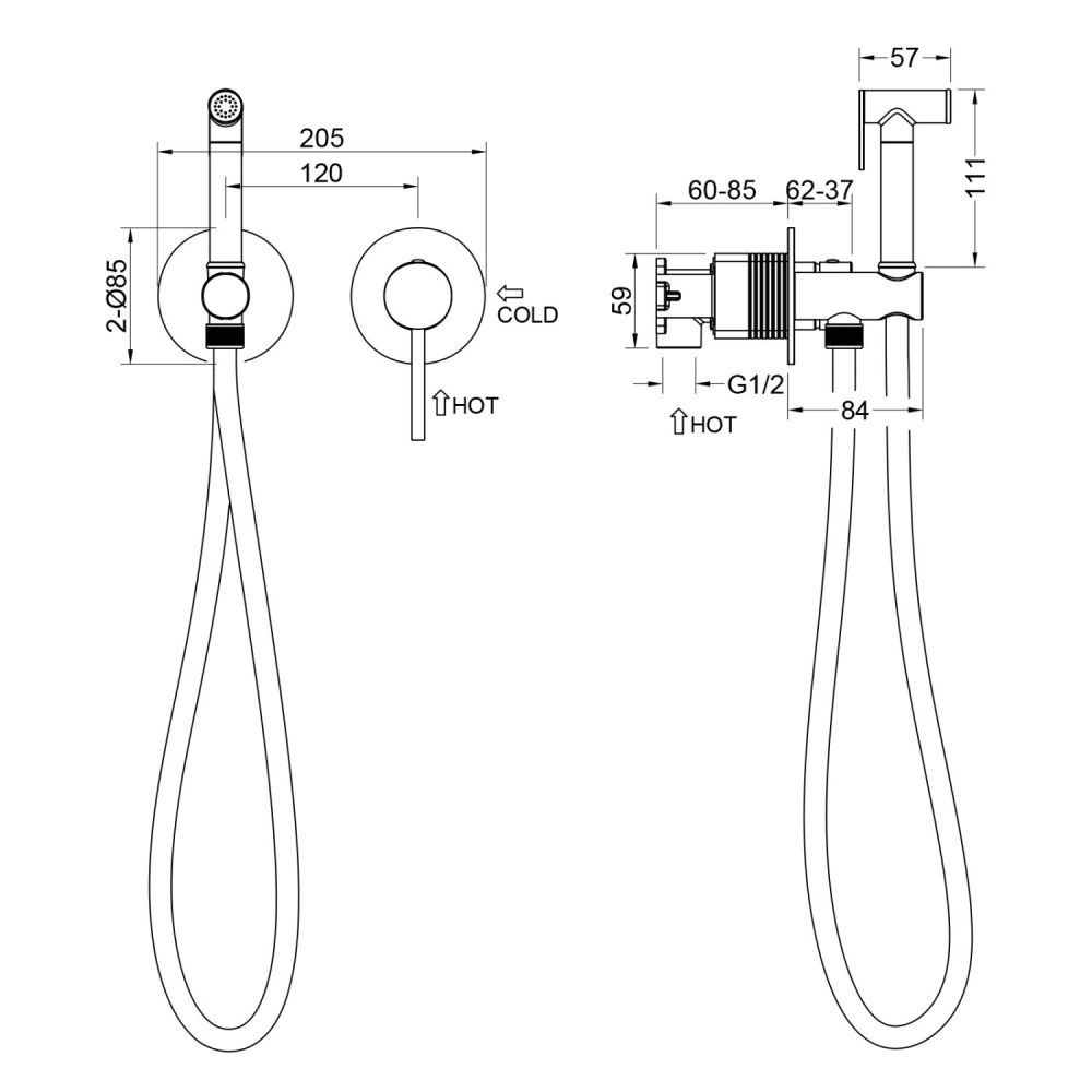 Смеситель встроенный с гигиеническим душем с защитой от ожогов Timo Saona золото шлифованное (2339/20SM), артикул 2339/20SM