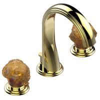 THG SUN DRAGON Смеситель для раковины на 3 отверстия, для установки на мраморную столешницу, с донным клапаном, цвет полированное золото