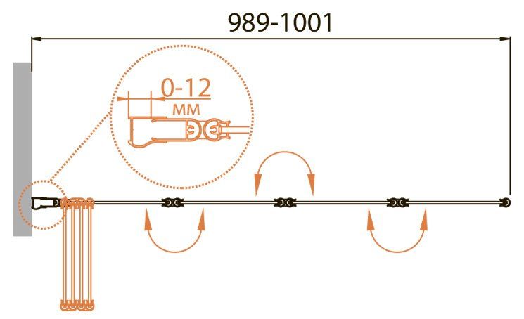 Шторка на ванну CEZARES RELAX-V-4